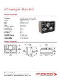 Product Spec Sheet